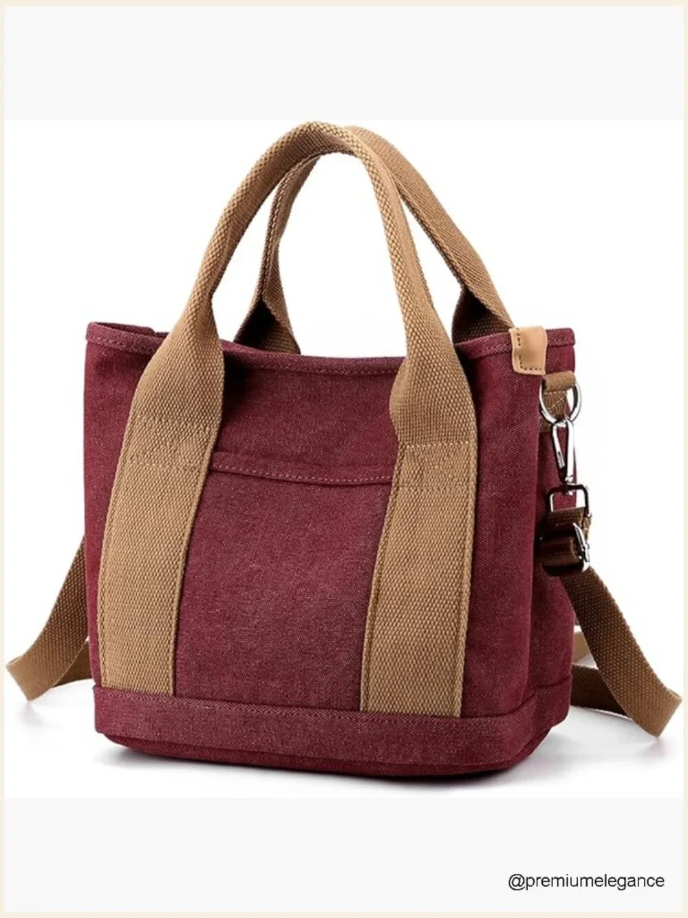 Canvas Satchel Hobo Tote Crossbody Bag 6 Pockets Zipper Travel Work